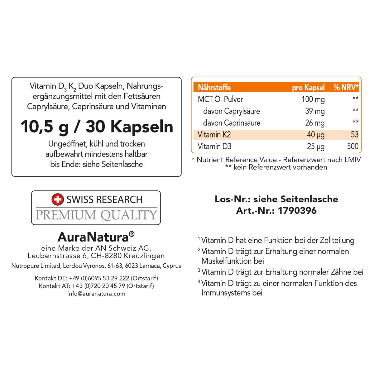 Produktbild von Vitamin D3 K2 Duo
