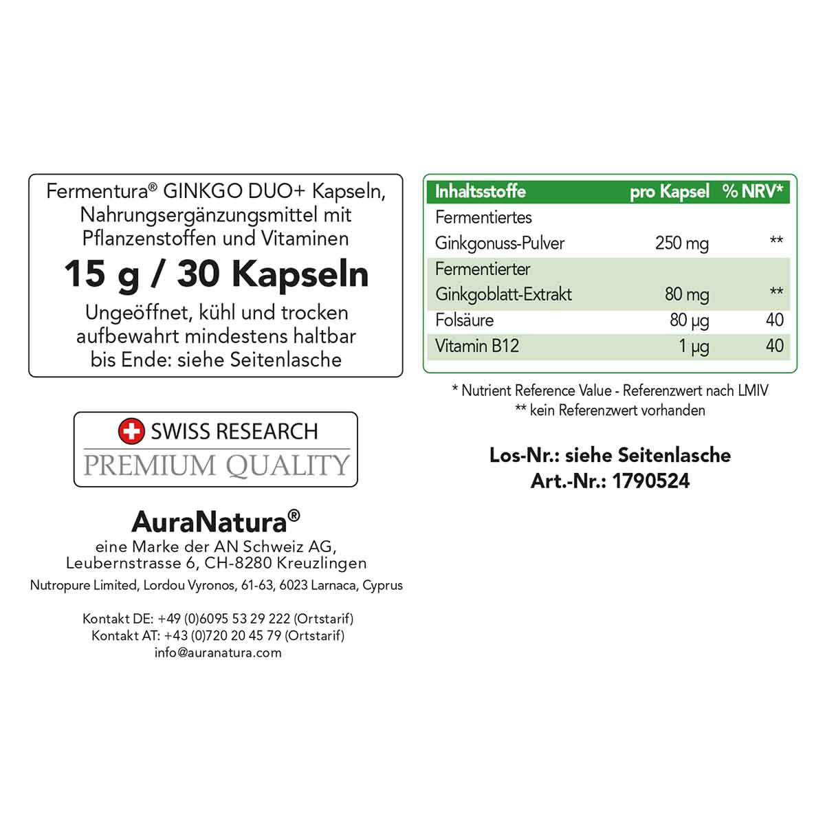 Produktbild von Fermentura® Ginkgo Duo+