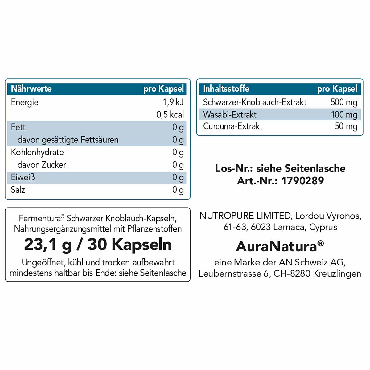 Produktbild von Fermentura® Schwarzer Knoblauch