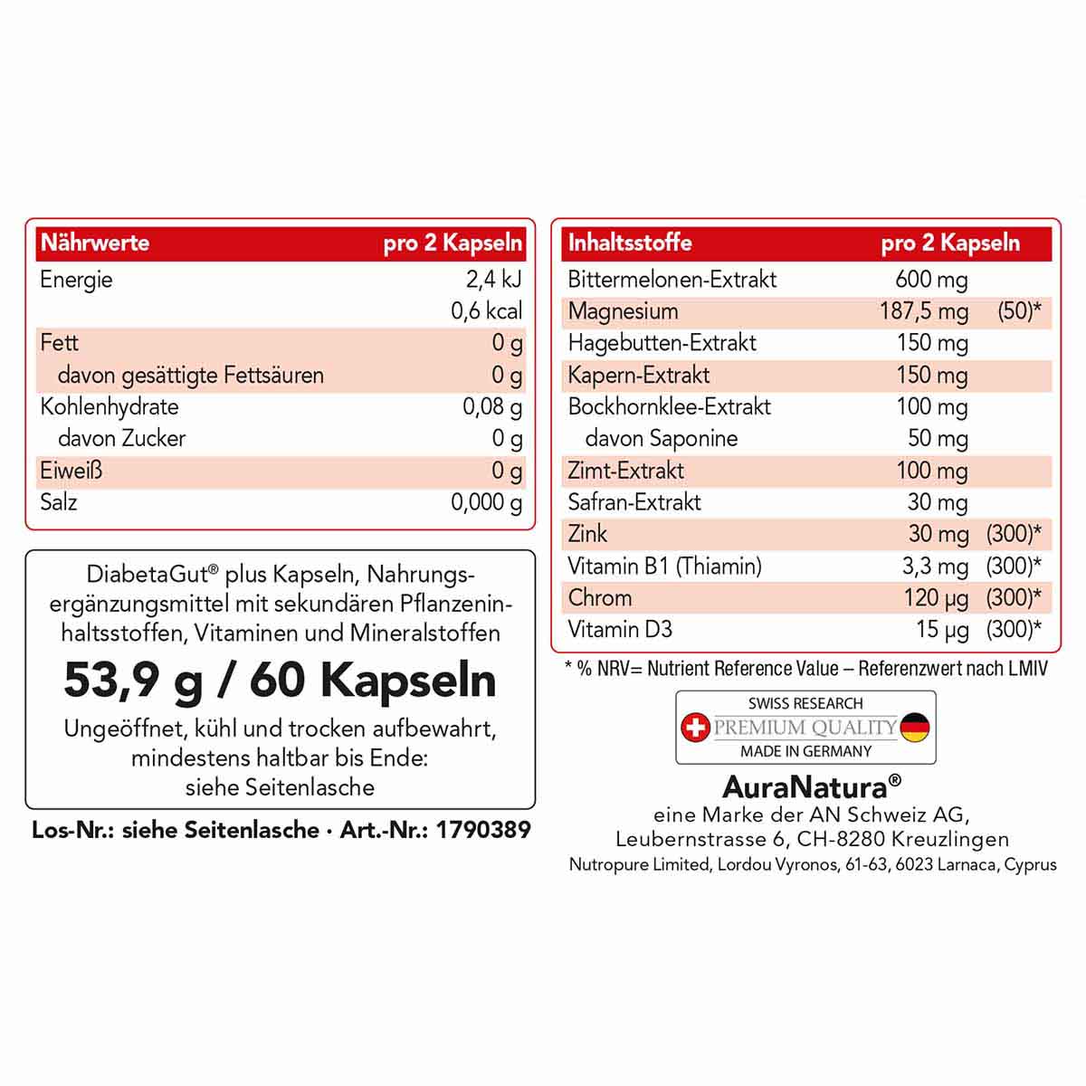 Produktbild von DiabetaGut plus