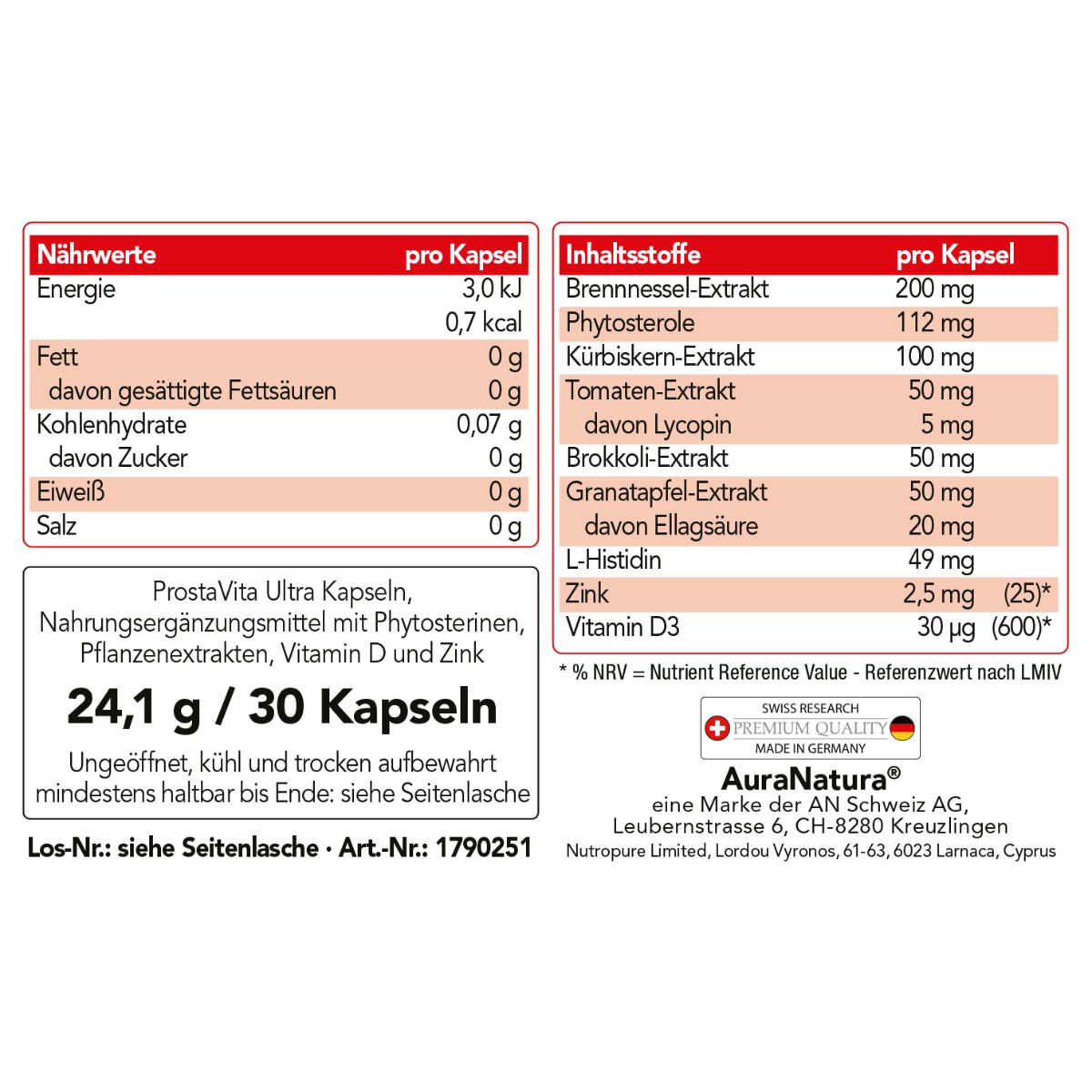 Produktbild von ProstaVita Ultra