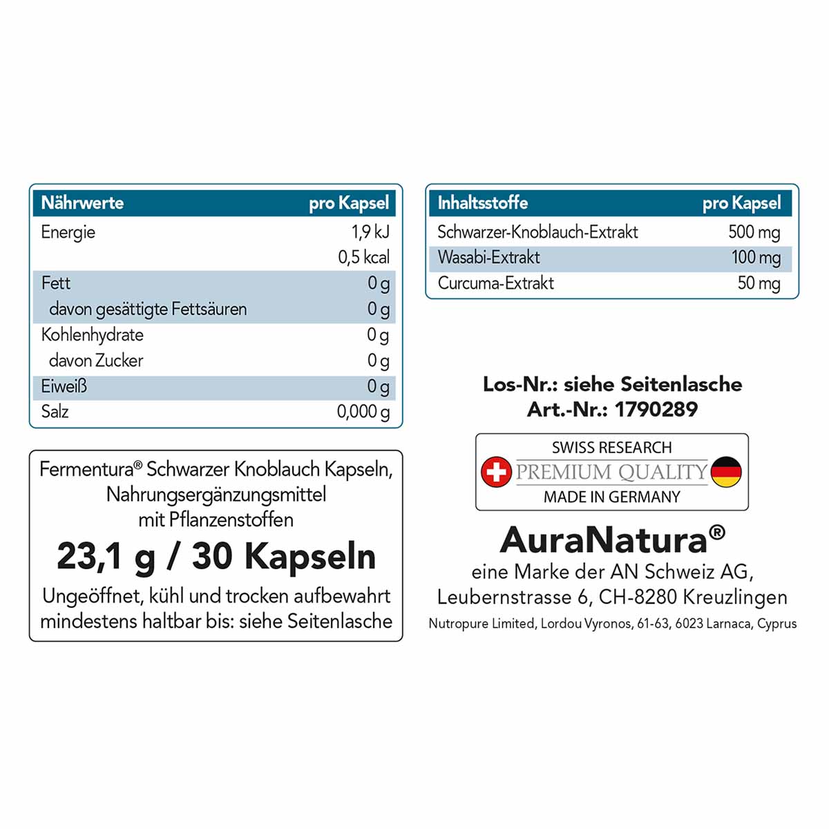 Produktbild von Fermentura® Schwarzer Knoblauch
