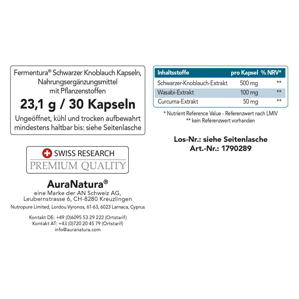 Produktbild von Fermentura® Schwarzer Knoblauch