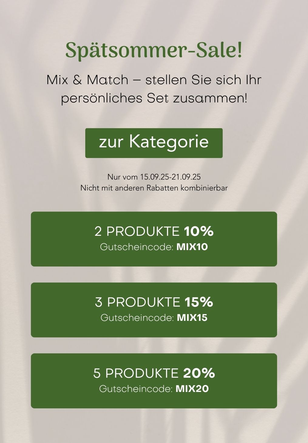 Spätsommer-Sale
