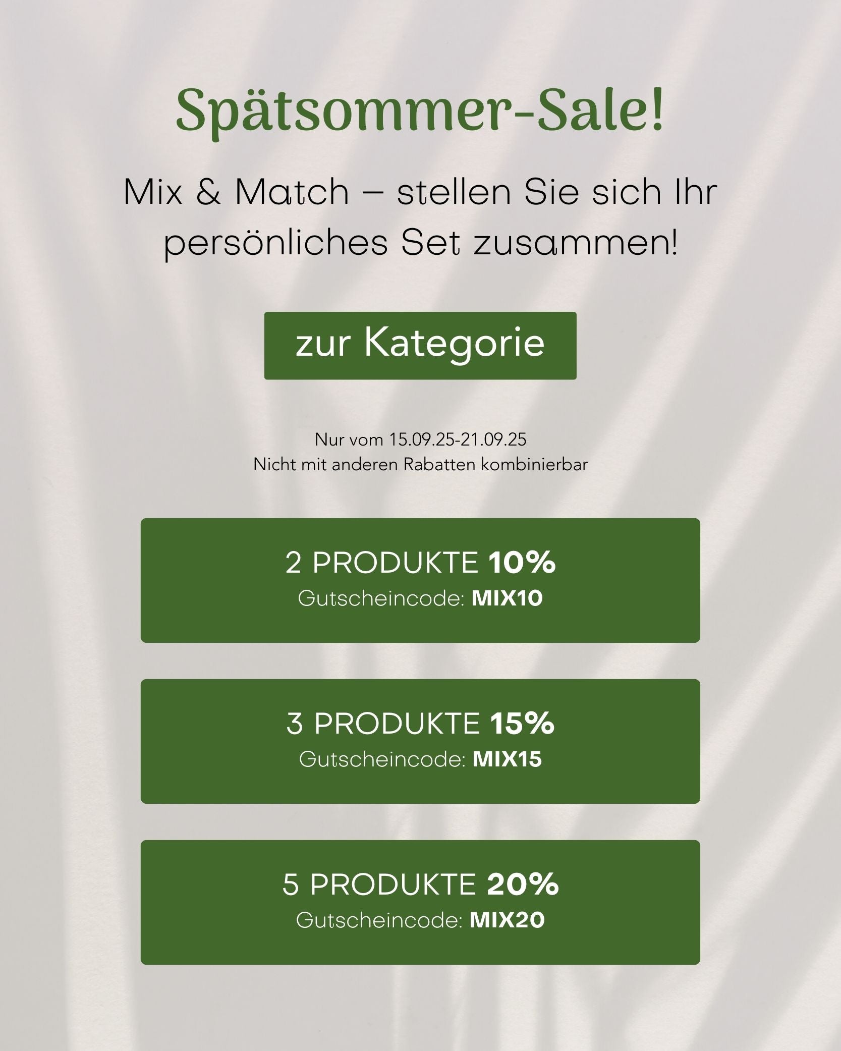 Spätsommer-Sale
